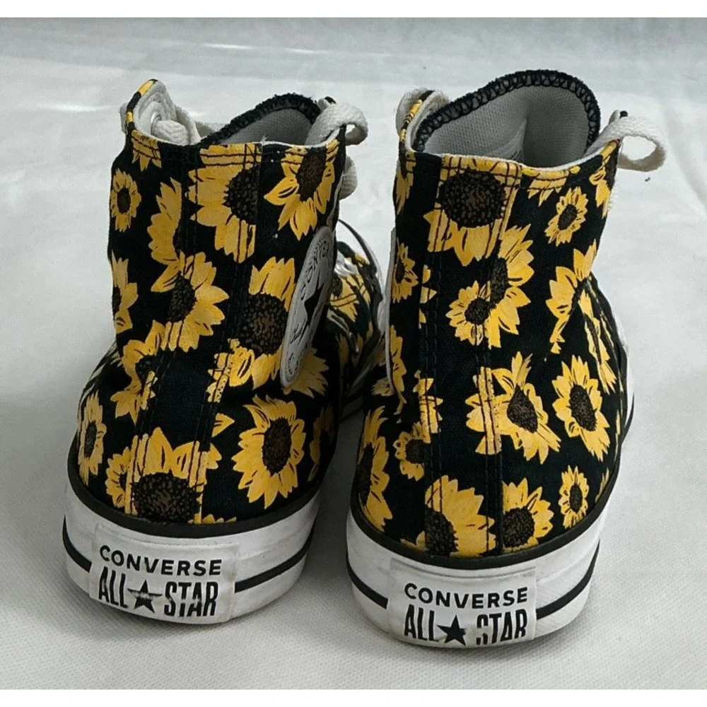 Converse Chuck Taylor All Star High Top Sunflower Sneakers Sz 7.5 Boho Festival
